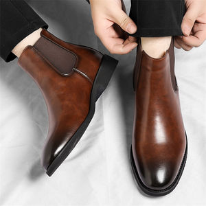 Bottes <span class=keywords><strong>Chelsea</strong></span> pour homme avec logo personnalisé, tige en microfibre et doublure en mesh, antidérapantes, souples, à enfiler, bottes décontractées d'hiver - Product Image 2