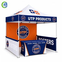 Tente de réception pliable 10x20 étanche de marque privée avec comptoir intégré pour salons professionnels, expositions en extérieur et événements sportifs