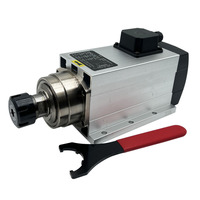 Kit de moteur de broche de refroidissement par ventilateur ER32 refroidi par air Handi 4,5 kW pour machine à travailler le bois CNC avec variateur de fréquence 5,5 kW et jeu de pinces ER32