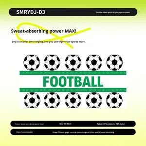 Toalla Deportiva de Microfibra de Secado Rápido 40*80, para Fútbol, Gimnasio, Ejercicio, Absorbente de Sudor, Personalizable, <span class=keywords><strong>con</strong></span> Banda para la Mano, Protección Solar, Portátil - Product Image 4