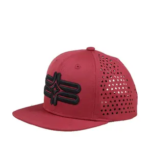 Yüksek kalite 3D nakış özel Yupoong 6 Panel şapka su geçirmez delikli su geçirmez şapka kap spor Snapback kapaklar toptan