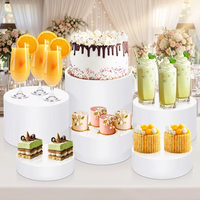 Ensemble de 6 supports à gâteaux en acrylique, socles de présentation ronds multi-tailles pour table de desserts de mariage, fête d'anniversaire, vitrine de boulangerie