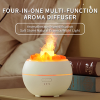 Diffuseur d'arômes Fire 360ml USB, garantie 1 an, humidificateur à brume froide avec pierres de sel de cristal et simulation de flamme 3D pour huiles essentielles