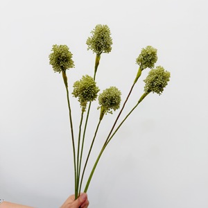 Fleur artificielle W-A0232 à 3 têtes, toucher réel, boule d'oignon vert, fleur de pissenlit, branche de plante à baies, arrangement pour la décoration intérieure - Product Image 3