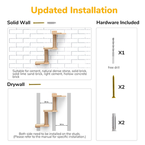 Prateleiras de parede de gato transformáveis 3-em-1-Coçar <span class=keywords><strong>Post</strong></span> & Perch Plataforma para Escalada Play Nap, Montado na parede <span class=keywords><strong>DIY</strong></span> <span class=keywords><strong>Cat</strong></span> Gym - Product Image 6