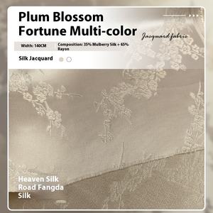 Nouveau Tissu Jacquard Soie Prune Ouvert <span class=keywords><strong>Wufu</strong></span> 30 MM 140 CM en Rayonne/Viscose/Soie, Poids Moyen, Respirant, pour Chemise et Robe Cheongsam FD6378 - Product Image 3