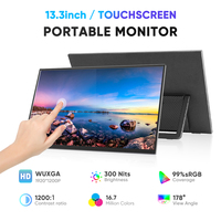 Écran portable IPS de 13,3 pouces 1200P Écran tactile capacitif 10 points USB-C Câble unique Plug and Play Haut-parleur intégré pour le jeu