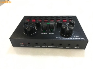 Nuevo Diseño LAIKESI V8S, <span class=keywords><strong>Tarjeta</strong></span> <span class=keywords><strong>de</strong></span> <span class=keywords><strong>Sonido</strong></span> Externa <span class=keywords><strong>de</strong></span> <span class=keywords><strong>4</strong></span> <span class=keywords><strong>Canales</strong></span> para Youtubers, Estudio Móvil, Transmisión en Vivo, con Interfaz USB, Color Negro - Product Image 5