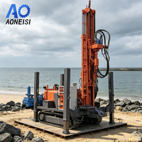 Foreuse hydraulique complète de 400 m montée sur chenilles, alimentée au diesel, avec pompe à boue pour le forage de puits d'eau souterraine