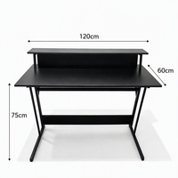 Ruimtebesparend ergonomisch computer gaming bureau met Z-vormig metalen frame en monitorplank voor werk en studie
