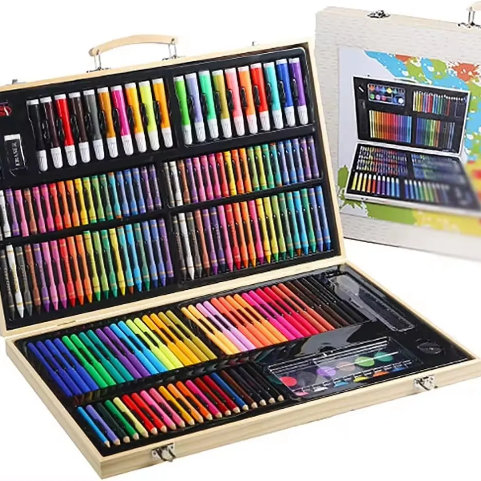 ऑनलाइन शॉप 180 पीस उच्च गुणवत्ता वाले रंगीन किड्स सेट डी आर्टे आर्ट सेट बच्चों के लिए पेंटिंग सेट
