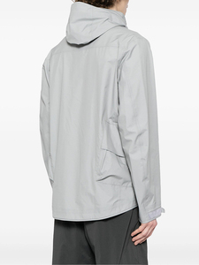 Veste coupe-vent technique à capuche pour homme, style cargo, avec boutons-pression, imperméable, coupe-vent, col montant, logo personnalisé, OEM, ODM, export - Product Image 3
