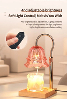 Lampe chauffe-cire en vitrail, réglable en hauteur, à intensité variable, avec minuterie, sans fumée, sûre, pour la décoration intérieure et comme cadeau