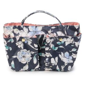 Women's Cotton Foldable <b>Waterproof</b> Floral Print Tote Handbag with Multi-Pocket Organizer and Zipper for Daily Work and Travel - Product Image 6