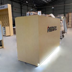 Custom Commercial Mobile Phone Store Barbershop Gym Luxury Exhibition <b>Mdf</b> Wood Reception Desk - Product Image 4