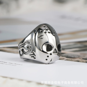 Men's Punk Skull <b>Titanium</b> Steel <b>Ring</b> Mask Shape SA806 Gift Jewelry - Product Image 1