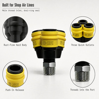 Y Type Male Thread Pneumatic Fitting Plastic Steel Push In Quick Connector 1/2" 3 Way Air Hose Splitter 1 to 3 Air Tube Joint
