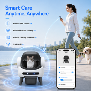Bac à litière automatique intelligent <span class=keywords><strong>pour</strong></span> chat, design arrondi haut de gamme, 68L, grand espace, nettoyage automatique, toilette <span class=keywords><strong>pour</strong></span> animaux de compagnie avec double capteur de sécurité <span class=keywords><strong>pour</strong></span> <span class=keywords><strong>chats</strong></span> - Product Image 3