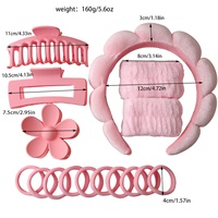 Kit d'accessoires capillaires 16-en-1 en gros : Bandeau rembourré pour volume, Grande pince à cheveux, Pince fleurie, Élastiques pour soins de la peau et maquillage