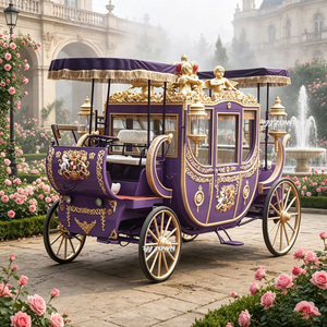 Ornement de charrette royale de luxe haut de gamme poli avec détails d'ornementation pour les mariages, les séances photo et les accessoires de projets touristiques - Product Image 1