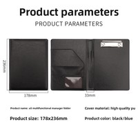 Carpeta A5 Multifuncional para Oficina, con Clip Resistente, Impresión de Logotipo, para Contratos de Venta, Regalos Empresariales