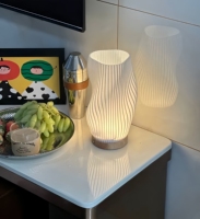 Interrupteur Lampe De Table En Bois Intérieur Acrylique Abat-Jour Base En Bois Led Lampe De Table De Lecture De Chevet pour Chambre Lampe De Table Rechargeable 3W
