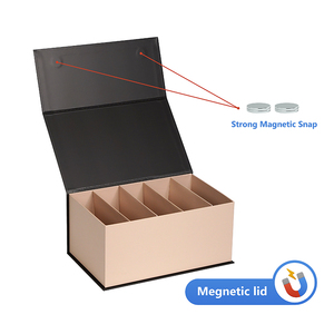 Boîte cadeau en carton rigide mat brillant avec logo personnalisé en feuille d'or recyclable, boîte magnétique pour sachets de thé, boîtes avec insert - Product Image 1