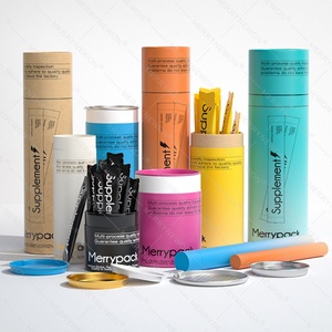 High-end Cylinder Rigid Cardboard Solid Beverage Tin Packaging Tube with Screw Cap and Stickers - Product Image 4