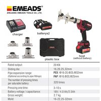 Emeads CD-1240A Mini Outil d'expansion axial électrique hydraulique à batterie en acier allié pour raccords de tuyaux PEX et PVC avec tension personnalisée