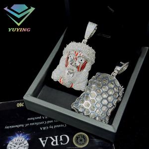 จี้โมอิสซาไนต์แฟชั่นสำหรับผู้ชาย เงินแท้ S925 รูปพระเยซู สไตล์ฮิปฮอป ประดับเพชรโมอิสซาไนต์ - Product Image 6