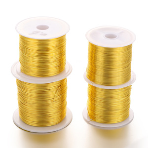 18K Gold Plated <b>Copper</b> Wire Round 0.6mm For <b>Bracelet</b> Making Non Oxidizing High Color Retention Shaping Wire - Product Image 4