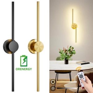 Lampe murale LED à câblage linéaire gratuit, rotative à 180 degrés, rechargeable, pour chevet de chambre à coucher, design unique - Product Image 1