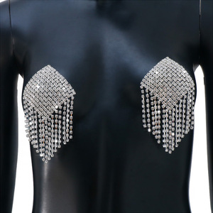 Sexy carré gland strass autocollant <span class=keywords><strong>bijoux</strong></span> strass poitrine couverture mamelon Pasties sein Lingerie <span class=keywords><strong>intime</strong></span> accessoires - Product Image 5