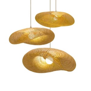 Lampada a Sospensione Decorativa in Bambù Intrecciato a Mano <span class=keywords><strong>Naturale</strong></span> <span class=keywords><strong>Lampadario</strong></span> in <span class=keywords><strong>Legno</strong></span> di Bambù Luce a Sospensione Creativa per Ristorante - Product Image 4