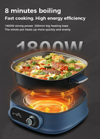 Casserole électrique multifonctionnelle avec une casserole à deux côtés en une seule, pour cuisiner des soupes électriques à deux saveurs