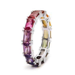 Rainbow Color Design Ring Classic Finger Ring for Women - Product Image 5