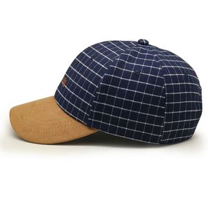 Casquette de baseball unisexe rétro en coton à motif à carreaux et blocs de couleur, 6 panneaux, respirante, imperméable, style sportif urbain, idéale pour l'été - Product Image 3
