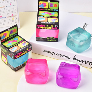 Hot Selling Ice Cube <b>Squishy</b> Toys Square Shape Stress Cube Relief Squeeze Ball Sensory Toys Squeeze Cube Sensory Fidget Toys - Product Image 4