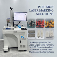 Machine de marquage laser à fibre Nicetec 50W, vente en gros d'usine, pour plaques signalétiques en aluminium anodisé, codes QR, logos, avec logiciel de gravure OEM