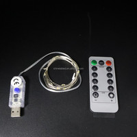 Guirnalda de Luces de Alambre de Cobre con Alimentación USB, con Control Remoto, Bajo Voltaje, para Interiores y Exteriores, Decoración Navideña