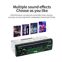 Reproductor MP3 para coche, amplificador de sonido de radio FM, MP3, BT, USB, tarjeta pequeña TF, luces de colores