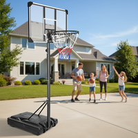 Système de panier de basket portable réglable en hauteur avec panneau de 36 pouces pour intérieur et extérieur