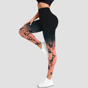 Leggings de Cintura Alta para Mujer, Color Degradado Negro y Morado, Diseño Sólido, Spandex Transpirable y Elástico, para Yoga, Gimnasio y Entrenamiento - Product Image 5