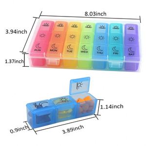 Stock Prêt à Expédier : Organisateur de Pilules Hebdomadaire en Plastique Couleurs Arc-en-ciel, 21 Compartiments (7 Jours) - Product Image 4
