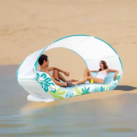 Fauteuil de relaxation gonflable aquatique personnalisé avec auvent arrière amovible, pour bord de mer, lit flottant décontracté et flotteur de piscine