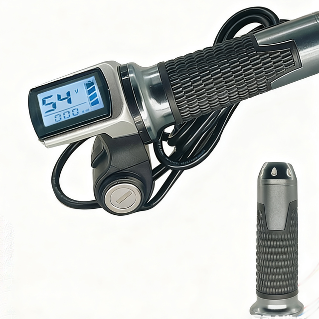 Electric Bike 36V48V60V Voltage Display Switch Handlebar Thumb Throttle for Scooter Features Power-On LED Indicator on Handlebar