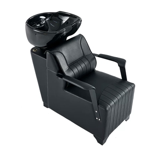 New model simple black shampooing <b>bed</b> with ceramic basin specially designed for beauty salons and semi-reclining water-filling - Product Image 1