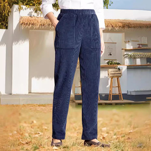 <span class=keywords><strong>Pantalon</strong></span> en <span class=keywords><strong>velours</strong></span> côtelé taille haute pour femmes, <span class=keywords><strong>pantalon</strong></span> d'hiver chaud et décontracté avec poches latérales pour la maison, le bureau et les sports de plein air quotidiens - Product Image 2