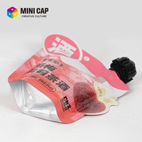 Pochette à bec verseur pour cocktails et vins avec mini-capsule en briques de construction, facile à ouvrir et étanche
