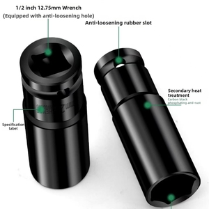 Soket listrik, 1/2 inci Drive 6-point Impact Socket Set10 Piece Ukuran metrik 10-24mm baja karbon Impact Socket Set dengan kotak penyimpanan keras - Product Image 6